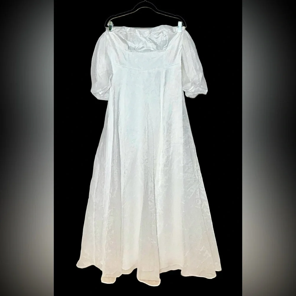 NWT Lulus True Excellence White Bustier Off-The-Shoulder Gown, Size Large - Picture 5 of 15